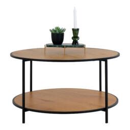  24 Inch Modern Coffee Table, Round Off White MDF Top, Tapered  Brown Mango Wood Legs : Home & Kitchen